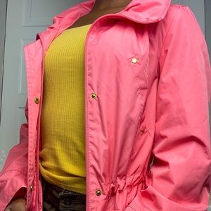 Hot pink longline cargo jacket